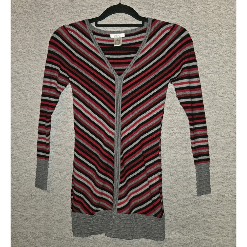 Cache Striped Pullover Tunic Sweater Long Sleeve Bodycon Fit Women's Size XS